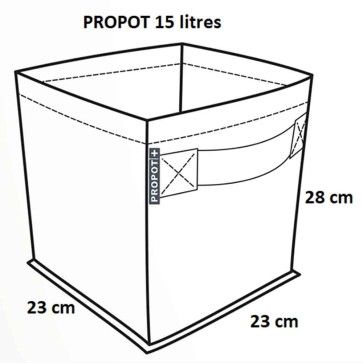 Горшок из текстиля ProPot 15L (23х23х28см) с ручками