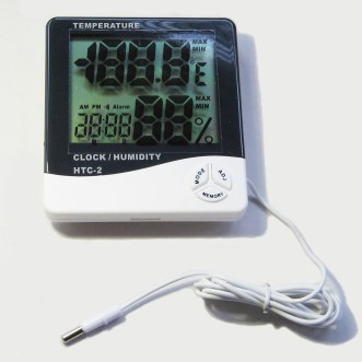 Насіння конопель Термометр з виносним датчиком, гігрометр, годинник, будильник