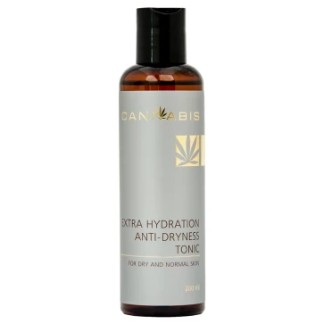 Tonic for dry and normal skin with micro-exfoliating effect with cannabis extract